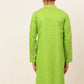 Jompers Men's Green Woven Design Kurta Only ( KO 675 Green )