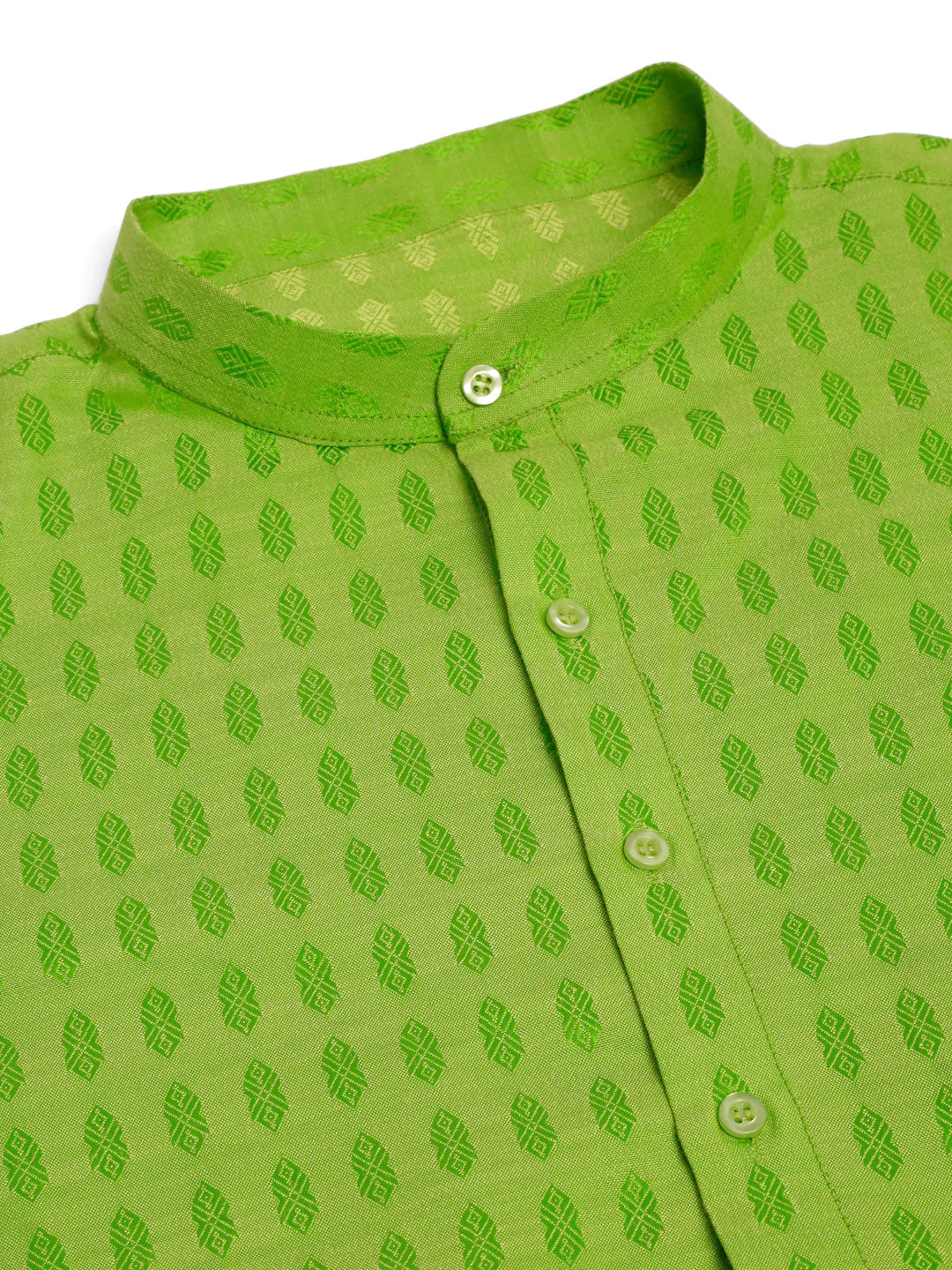 Jompers Men's Green Woven Design Kurta Only ( KO 675 Green )