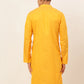Jompers Men's Mustard Woven Design Kurta Only ( KO 675 Mustard )