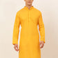 Jompers Men's Mustard Woven Design Kurta Only ( KO 675 Mustard )