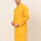 Jompers Men's Mustard Woven Design Kurta Only ( KO 675 Mustard )