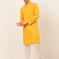 Jompers Men's Mustard Woven Design Kurta Only ( KO 675 Mustard )