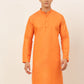Jompers Men's Orange Woven Design Kurta Only ( KO 675 Orange )