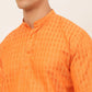 Jompers Men's Orange Woven Design Kurta Only ( KO 675 Orange )