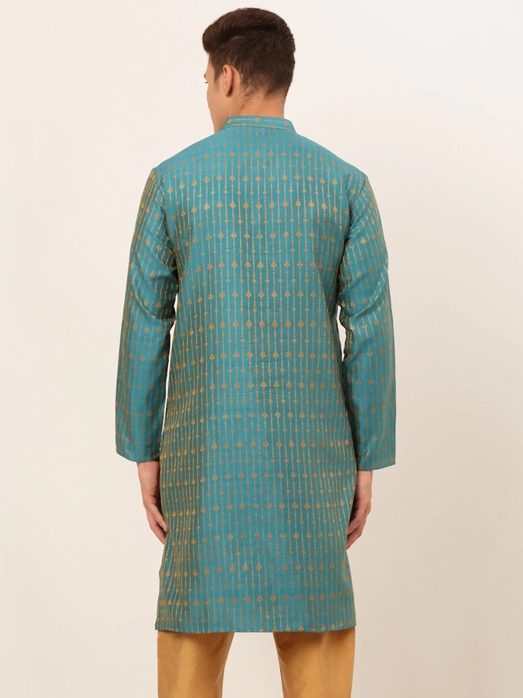 Jompers Men's Blue Embroidered Kurta Only ( KO 676 Blue )