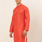 Jompers Men's Red Woven Design Kurta Only ( KO 675 Red )