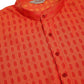 Jompers Men's Red Woven Design Kurta Only ( KO 675 Red )