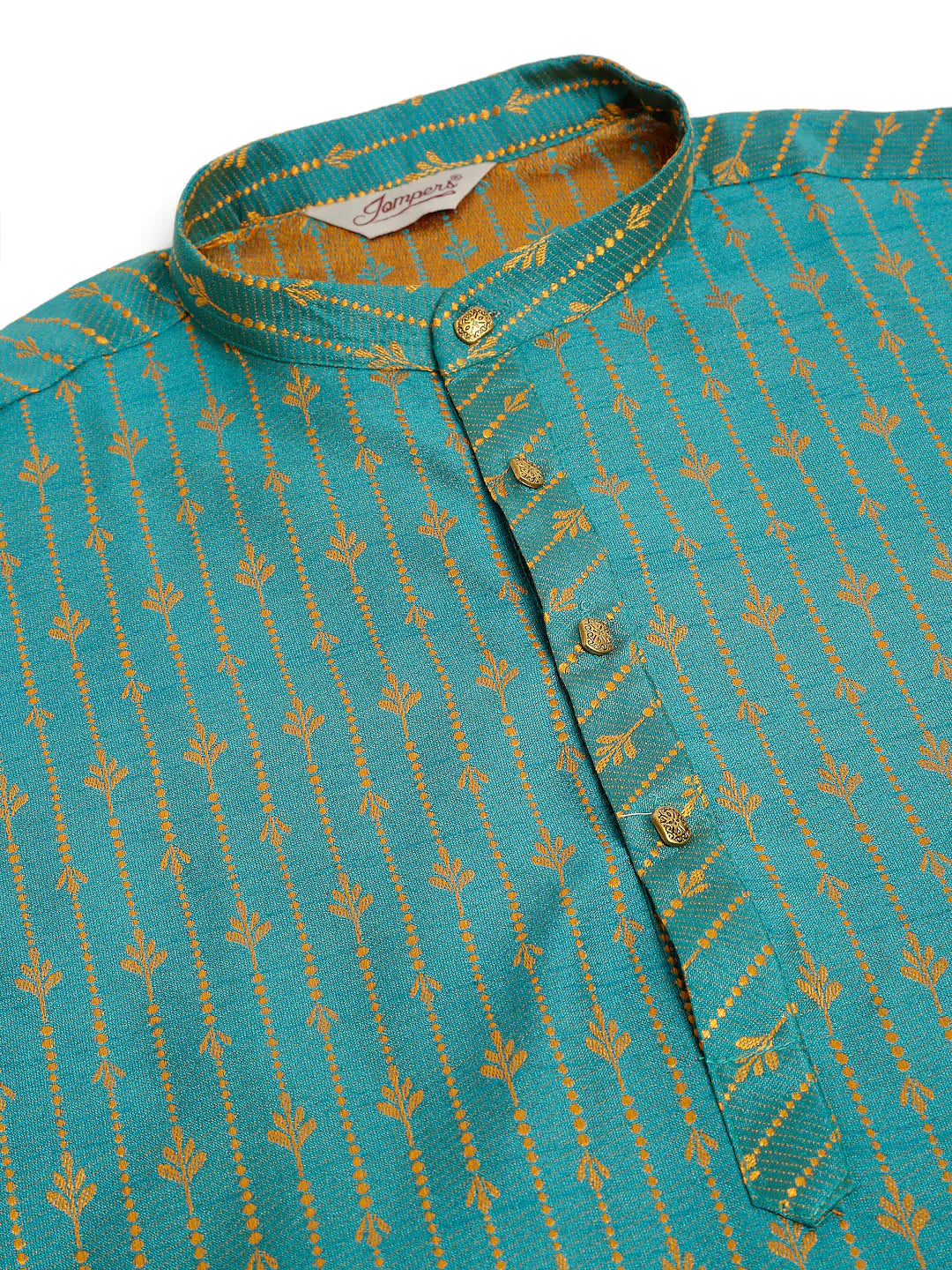 Jompers Men's Blue Embroidered Kurta Only ( KO 676 Blue )