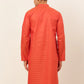 Jompers Men's Red Woven Design Kurta Only ( KO 675 Red )