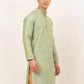 Jompers Men's Lime Green Embroidered Kurta Only ( KO 676 Lime )