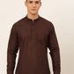 Jompers Men's Coffee Solid Cotton Short Kurta ( KO 677 Coffee )