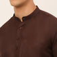 Jompers Men's Coffee Solid Cotton Short Kurta ( KO 677 Coffee )
