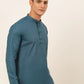 Jompers Men's Teal Blue Solid Cotton Short Kurta ( KO 677 Teal )