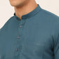 Jompers Men's Teal Blue Solid Cotton Short Kurta ( KO 677 Teal )