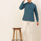 Jompers Men's Teal Blue Solid Cotton Short Kurta ( KO 677 Teal )