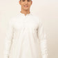 Jompers Men's White Solid Cotton Short Kurta ( KO 677 White )