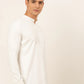 Jompers Men's White Solid Cotton Short Kurta ( KO 677 White )
