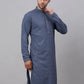 Men Grey Chikankari Embroidered and Sequence Kurta Only ( KO 678 Grey )