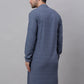 Men Grey Chikankari Embroidered and Sequence Kurta Only ( KO 678 Grey )