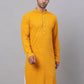 Men Mustard Chikankari Embroidered and Sequence Kurta Only ( KO 678 Mustard )