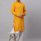 Men Mustard Chikankari Embroidered and Sequence Kurta Only ( KO 678 Mustard )