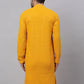 Men Mustard Chikankari Embroidered and Sequence Kurta Only ( KO 678 Mustard )