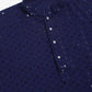 Men Navy Blue Chikankari Embroidered and Sequence Kurta Only ( KO 678 Navy )