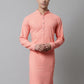 Men Peach Chikankari Embroidered and Sequence Kurtas ( KO 678Peach )