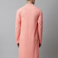 Men Peach Chikankari Embroidered and Sequence Kurtas ( KO 678Peach )