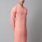 Men Peach Chikankari Embroidered and Sequence Kurtas ( KO 678Peach )