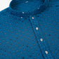 Men Blue Chikankari Embroidered and Sequence Kurta Only ( KO 678 Peacock )