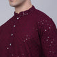 Men Purple Chikankari Embroidered and Sequence Kurta Only ( KO 678 Purple )
