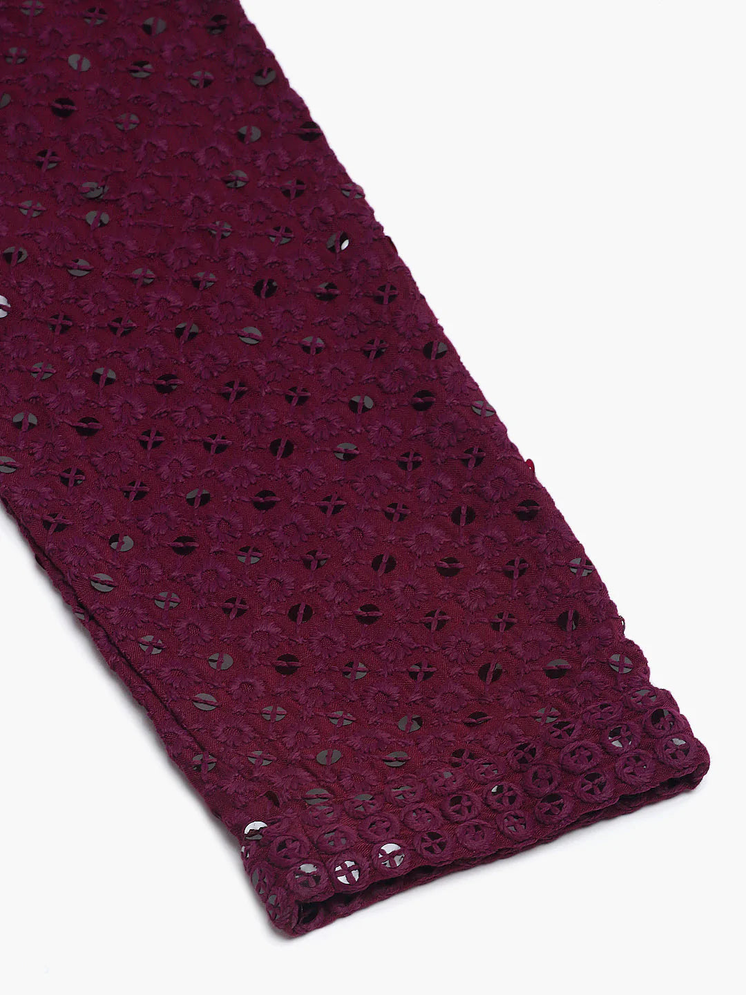Men Purple Chikankari Embroidered and Sequence Kurta Only ( KO 678 Purple )