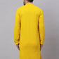 Men Yellow Chikankari Embroidered and Sequence Kurtas. ( KO 678Yellow )