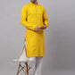 Men Yellow Chikankari Embroidered and Sequence Kurtas. ( KO 678Yellow )