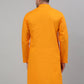 Men's Mustard Cotton Striped Kurta Only