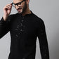 Men Black Embroidered Sequinned Kurtas