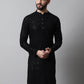Men Black Embroidered Sequinned Kurtas