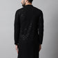 Men Black Embroidered Sequinned Kurtas