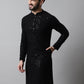 Men Black Embroidered Sequinned Kurtas
