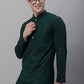 Men Olive Green Embroidered Sequinned Kurtas