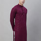 Men Purple Embroidered Sequinned Kurtas