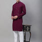 Men Purple Embroidered Sequinned Kurtas