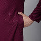 Men Purple Embroidered Sequinned Kurtas