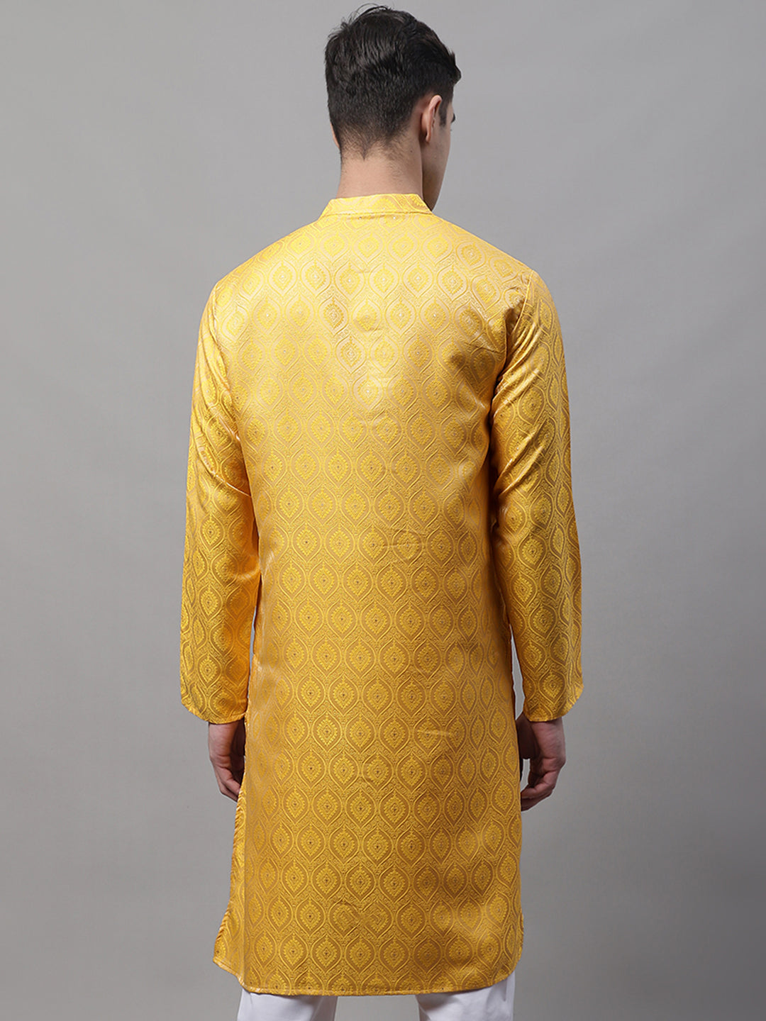 Men Ethnic  Yellow Woven Design Kurtas