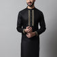 Men Black Embroidered Kurtas ( KO 682Black )