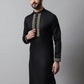Men Black Embroidered Kurtas ( KO 682Black )