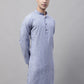 Men Blue and White Striped Kurtas