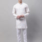 Men's White and Multi Coloured Embroidered Straight Kurtas