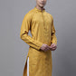 Men's Mustard Embroidered Straight Kurtas